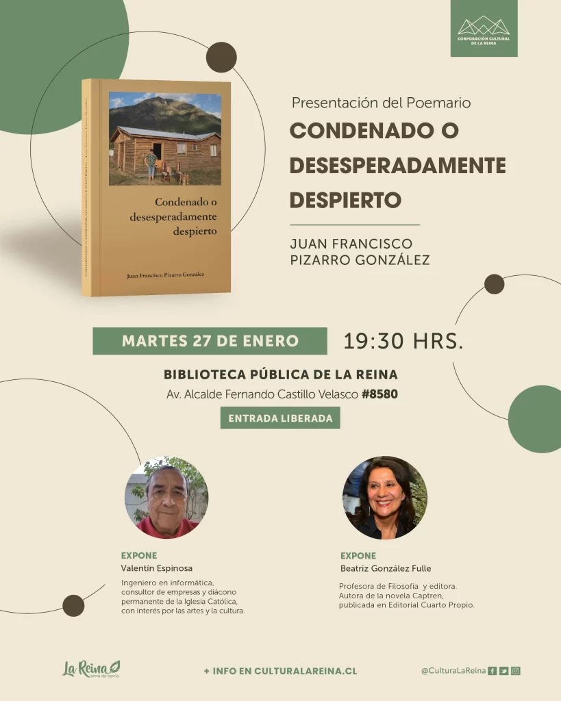 Lanzamiento del poemario “Condenado o desesperadamente despierto” de Juan Francisco Pizarro