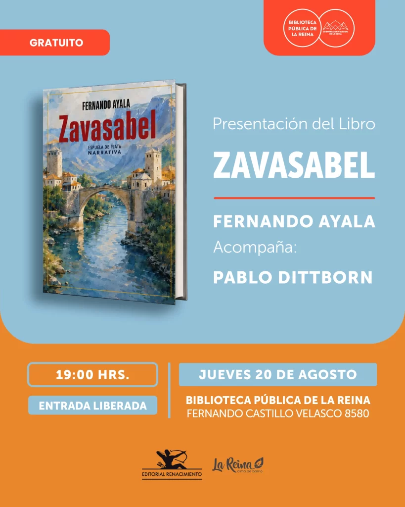 Presentación del libro “Zavasabel” de Fernando Ayala se realizará en la Biblioteca Pública de La Reina